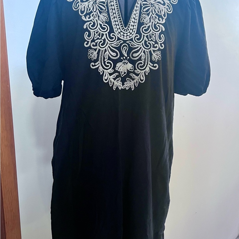 J. Jill Black Embroidered Dress